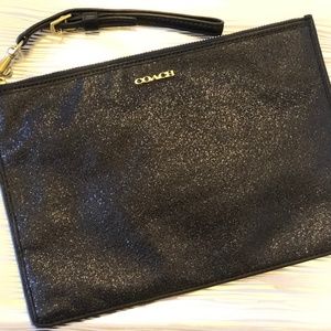 COACH Large Black Sparkle Wristlet